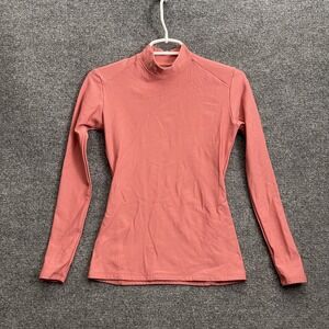 Under Armour Mock Neck Shirt Womens Sz M Pink Long Sleeve Compression